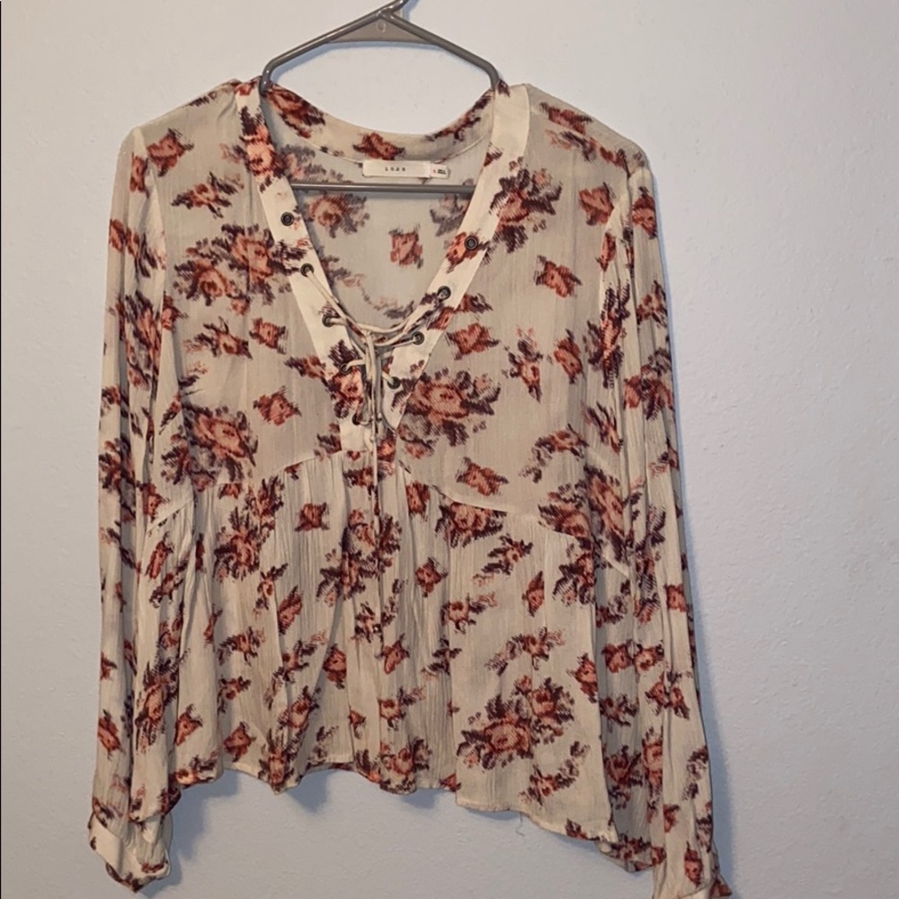 Lush long sleeve floral blouse